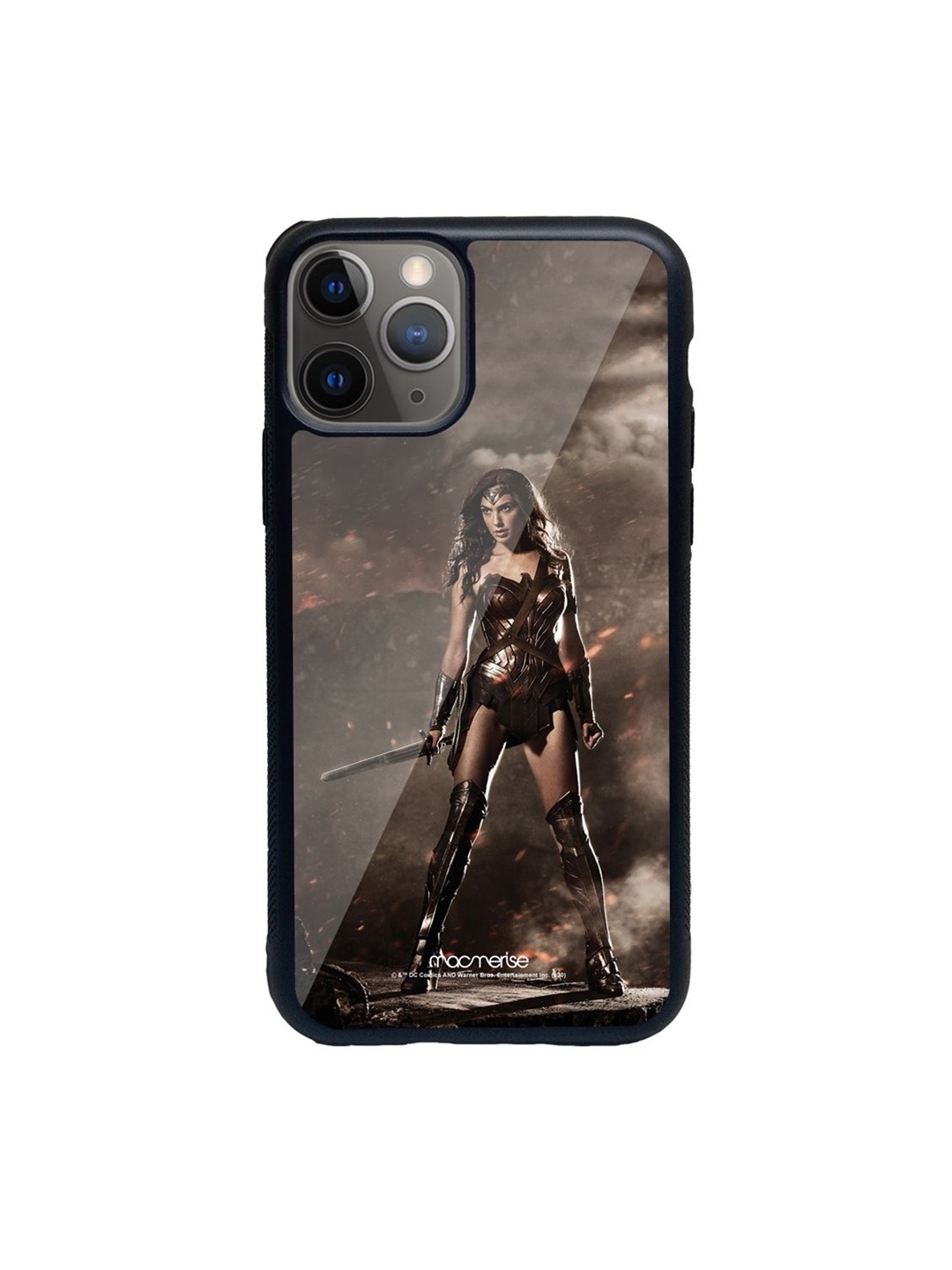 

macmerise Brown Printed Lethal Wonderwoman Glass iPhone 11 Pro Max Back Case, Black