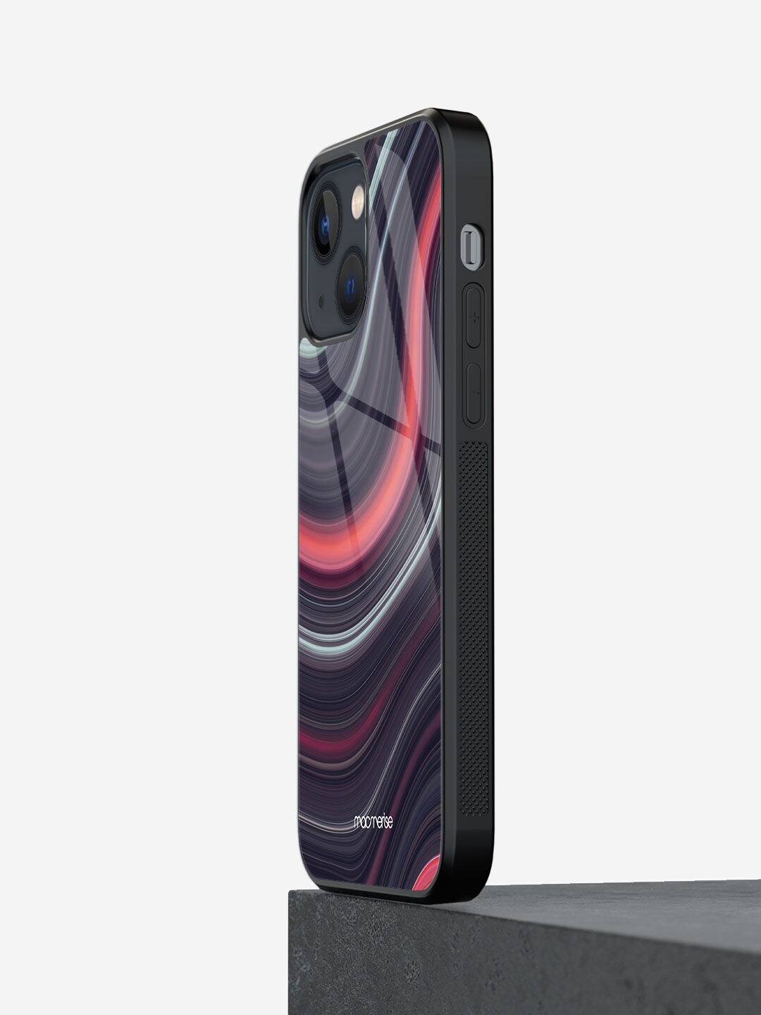 

macmerise Black Printed Glass Iphone 13 Mini Mobile Cover
