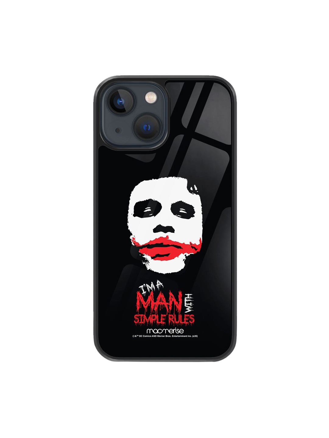 

Macmerise Black Printed Glass Iphone 13 Mobile Cover