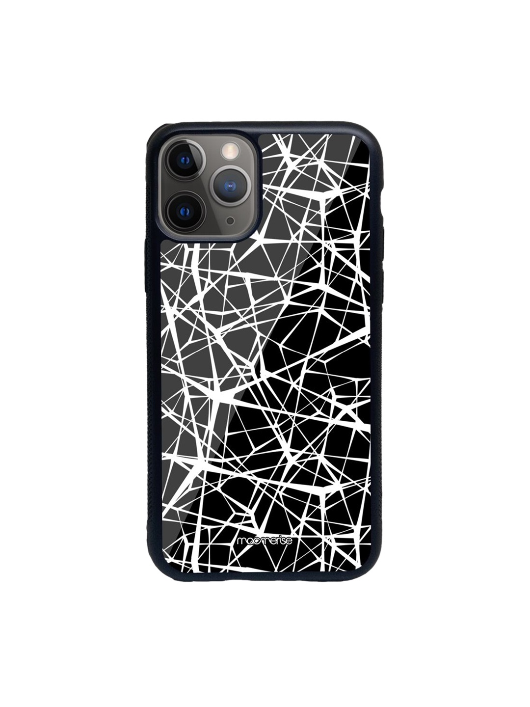 

macmerise Black Printed Grunge Web Glass iPhone 11 Pro Back Case