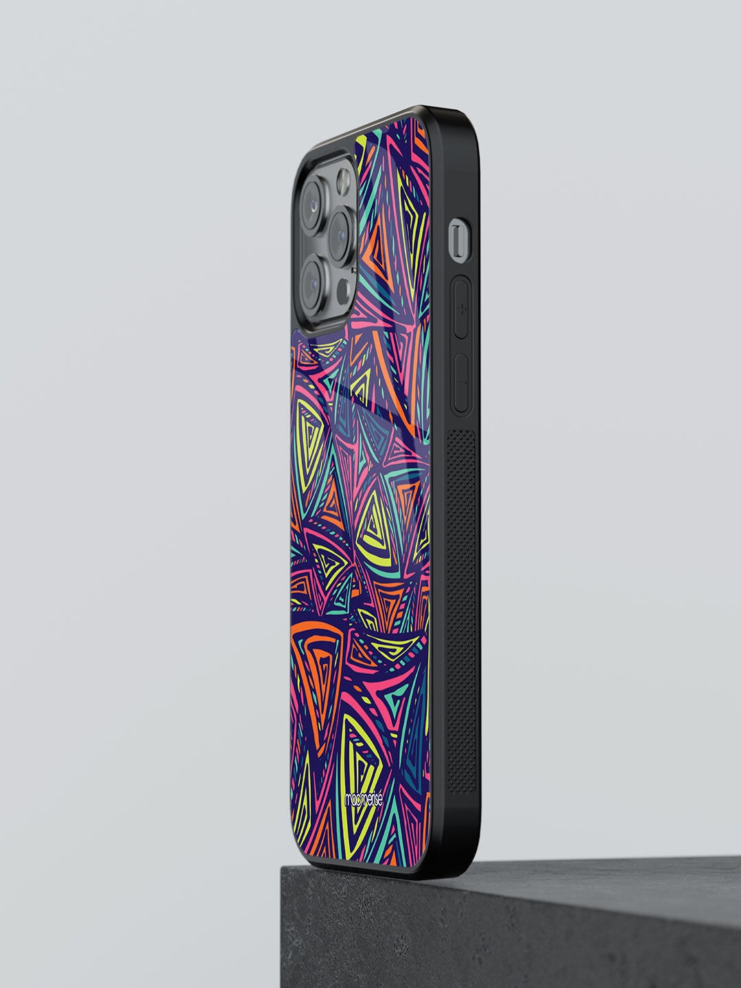 

macmerise Blue & Pink Geometric Printed iPhone 13 Pro Back Case
