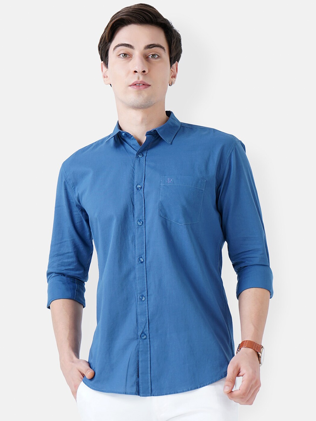 

SORATIA Men Blue Slim Fit Casual Shirt