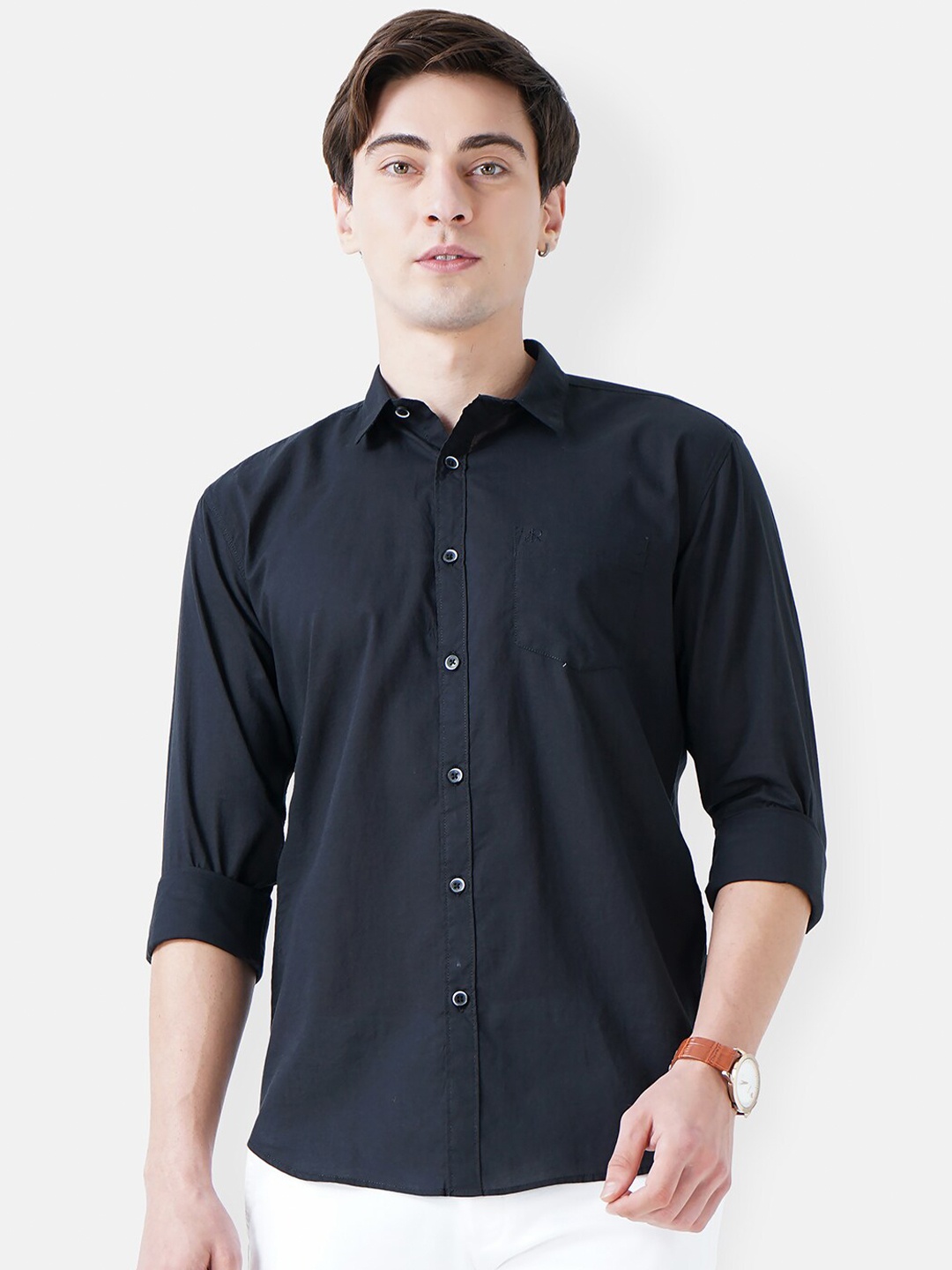 

SORATIA Men Black Slim Fit Casual Shirt