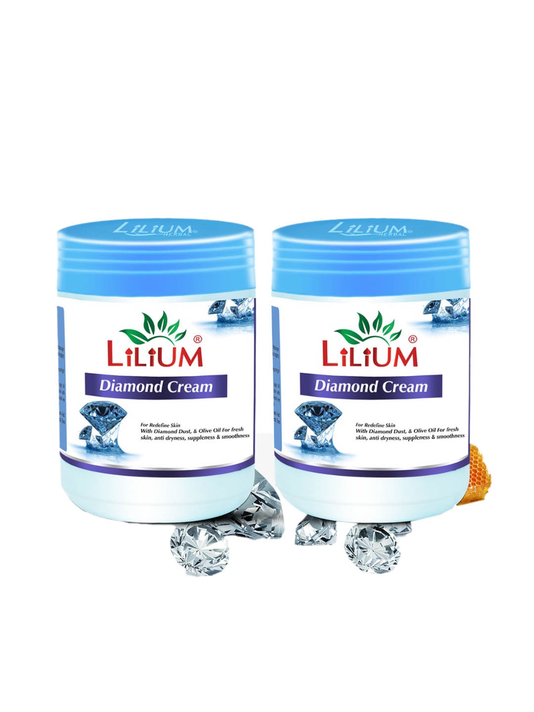

Lilium Set Of 2 Diamond Massage Cream with Olive Oil 900g, White
