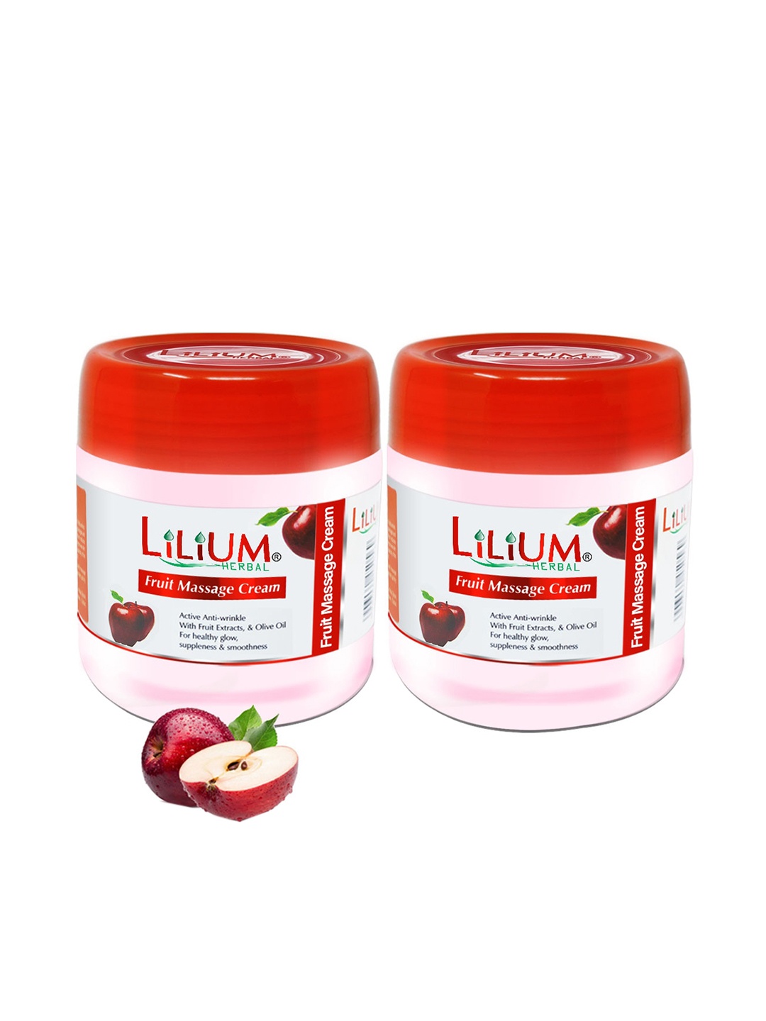 

Lilium Set of 2 Fruit Massage Cream with Jojoba & Almond Oil - 500 ml each, Pink