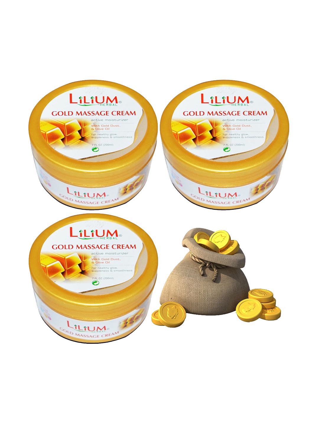 

Lilium Women Set Of 3 24 Gold Carat Radiant Massage Cream, 200ml, Na