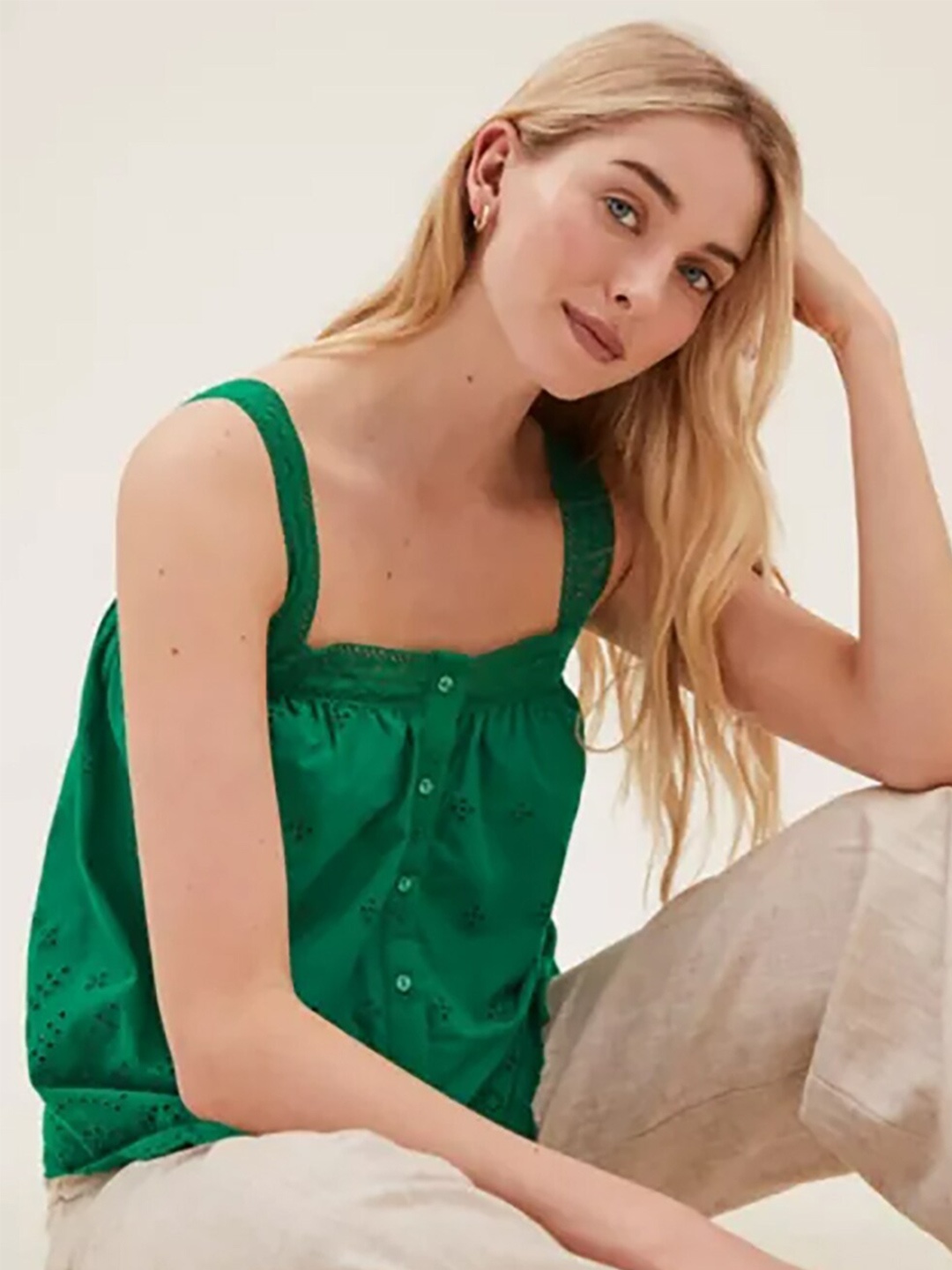 

Marks & Spencer Green Solid Top