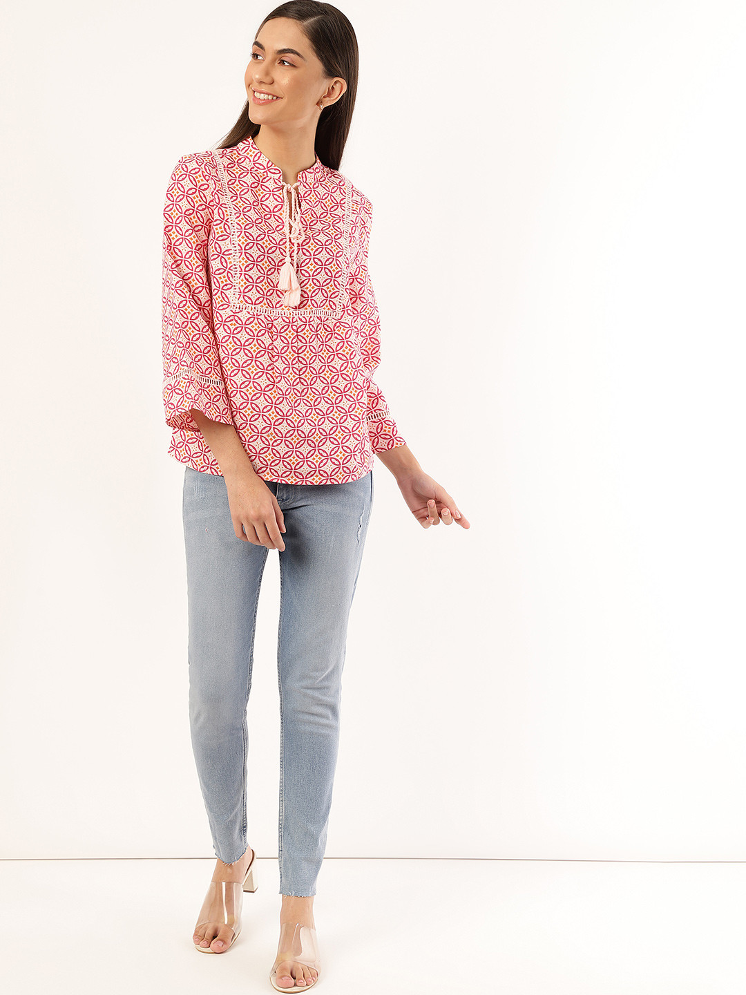 

Marks & Spencer Women Pink Printed Top