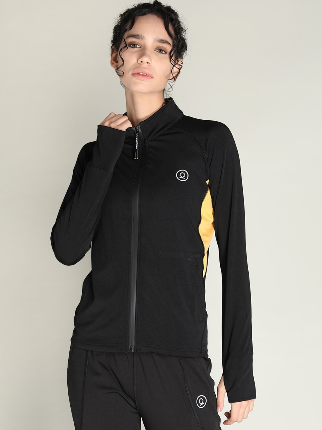 CHKOKKO Women Black Lightweight Longline Training or Gym Sporty Jacket