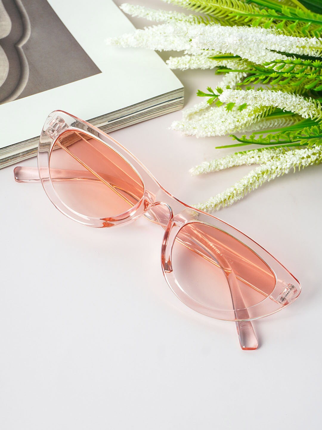 

Ferosh Unisex Pink Lens & Pink Cateye Sunglasses