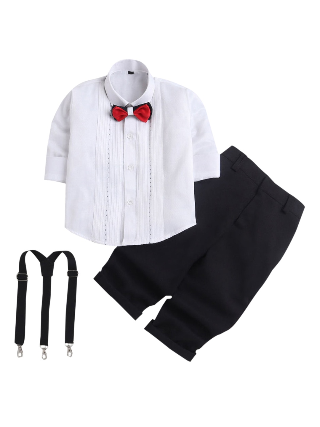 

Hopscotch Boys Black & White Shirt Trousers & Suspender