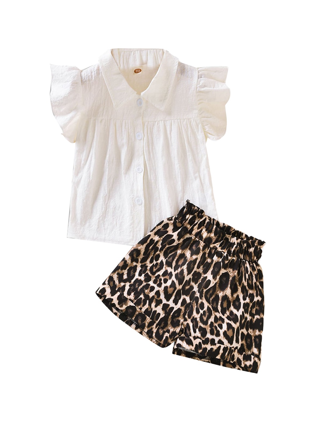 

Hopscotch Girls White & Brown Top with Shorts