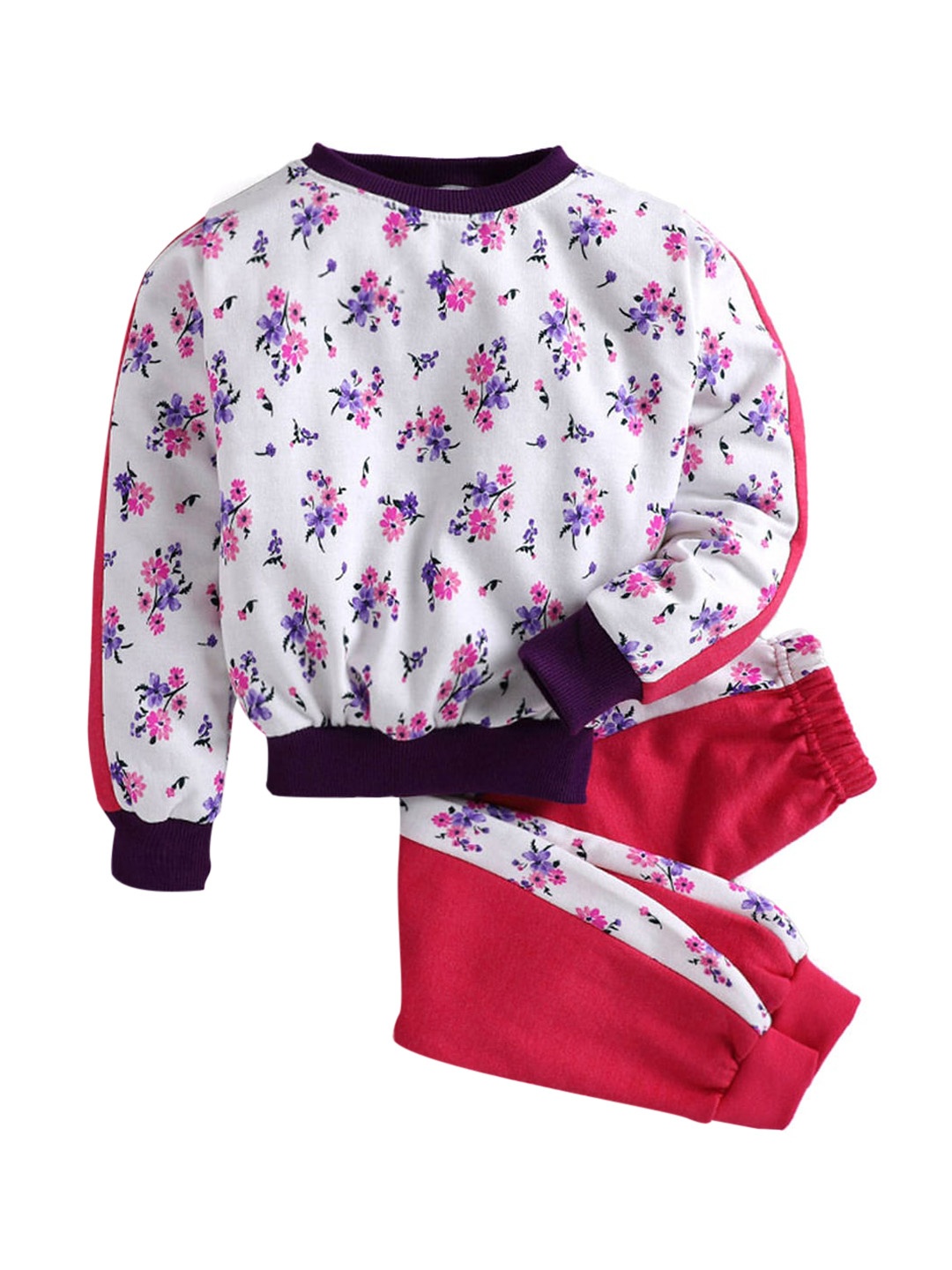 

Hopscotch Girls White & Pink Printed Top with Trousers