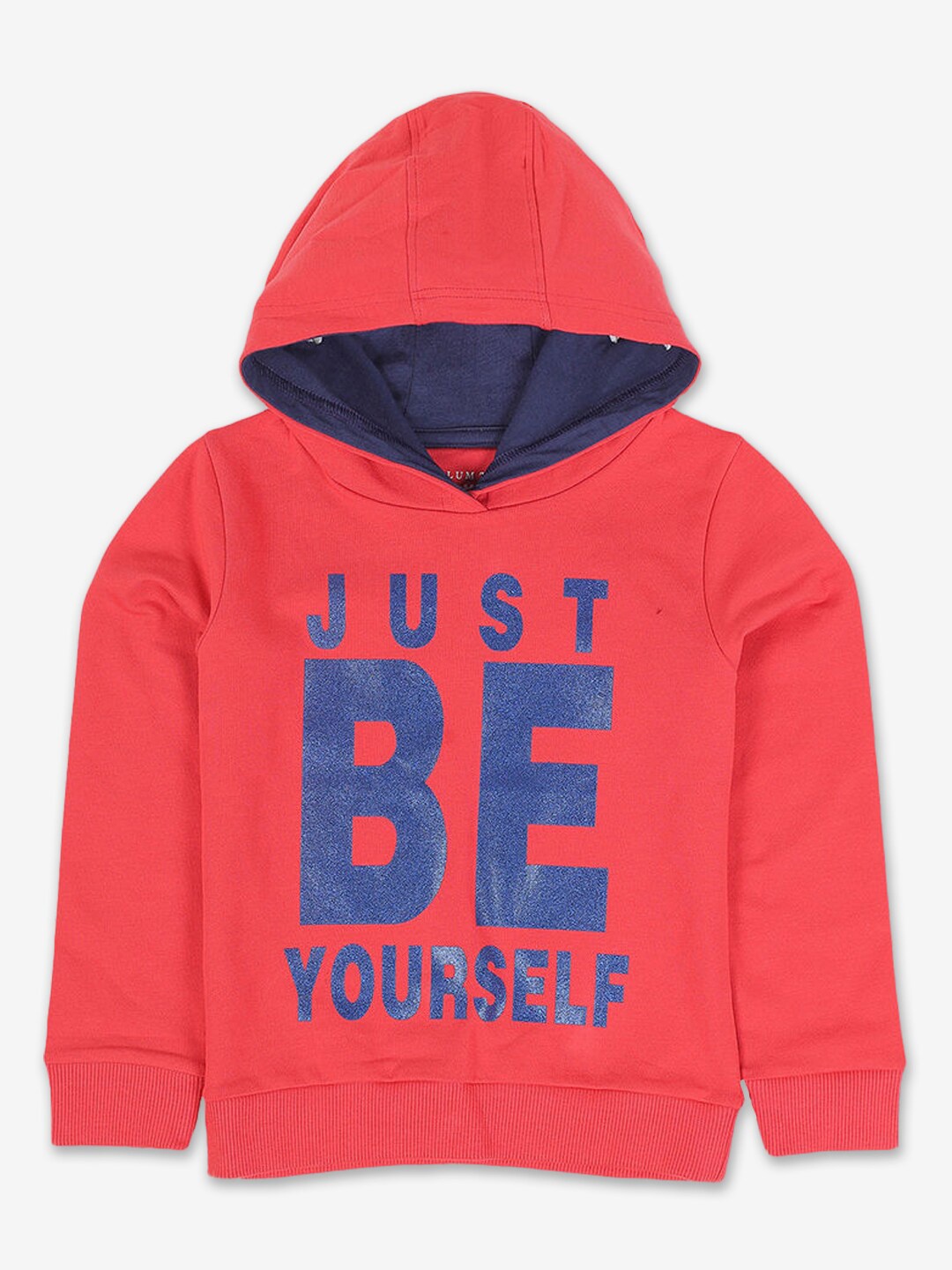 

Hopscotch Girls Orange Printed Hooded Sweatshirt