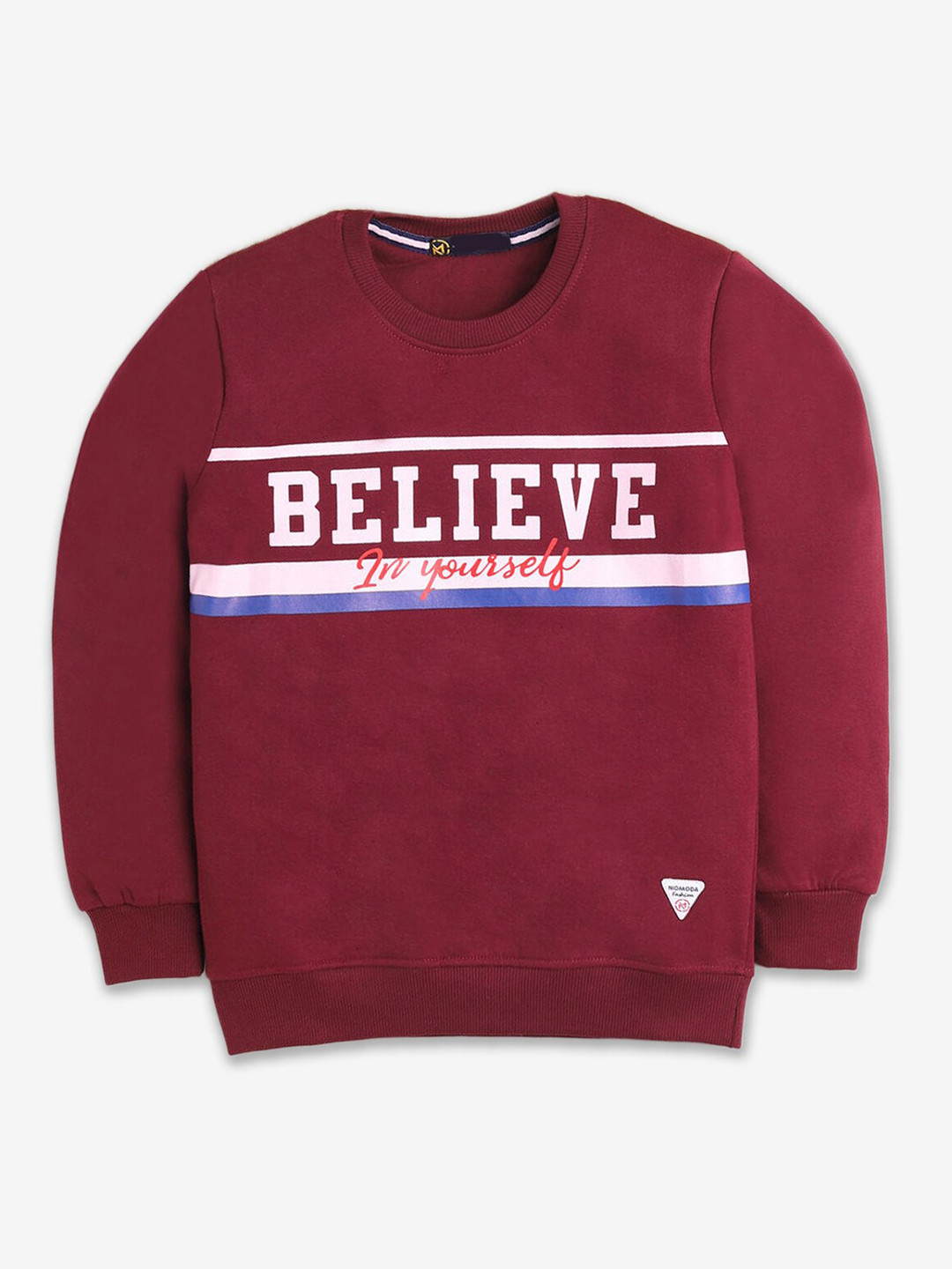 

Hopscotch Boys Maroon Printed Sweatshirt