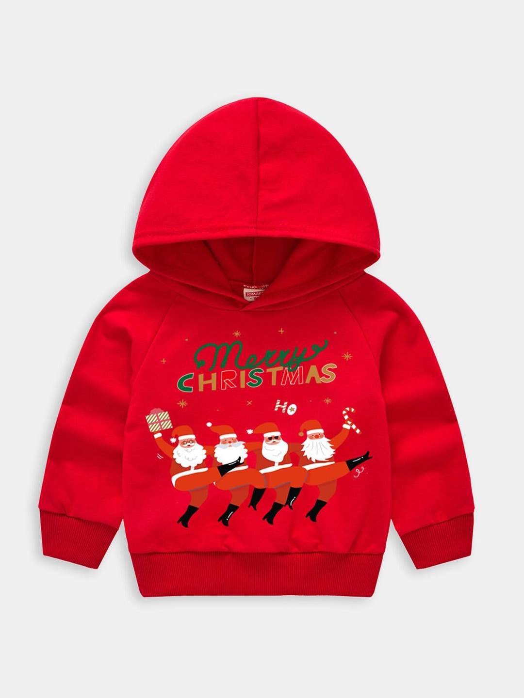 

Hopscotch Girls Red Printed Hooded Sweatshirt