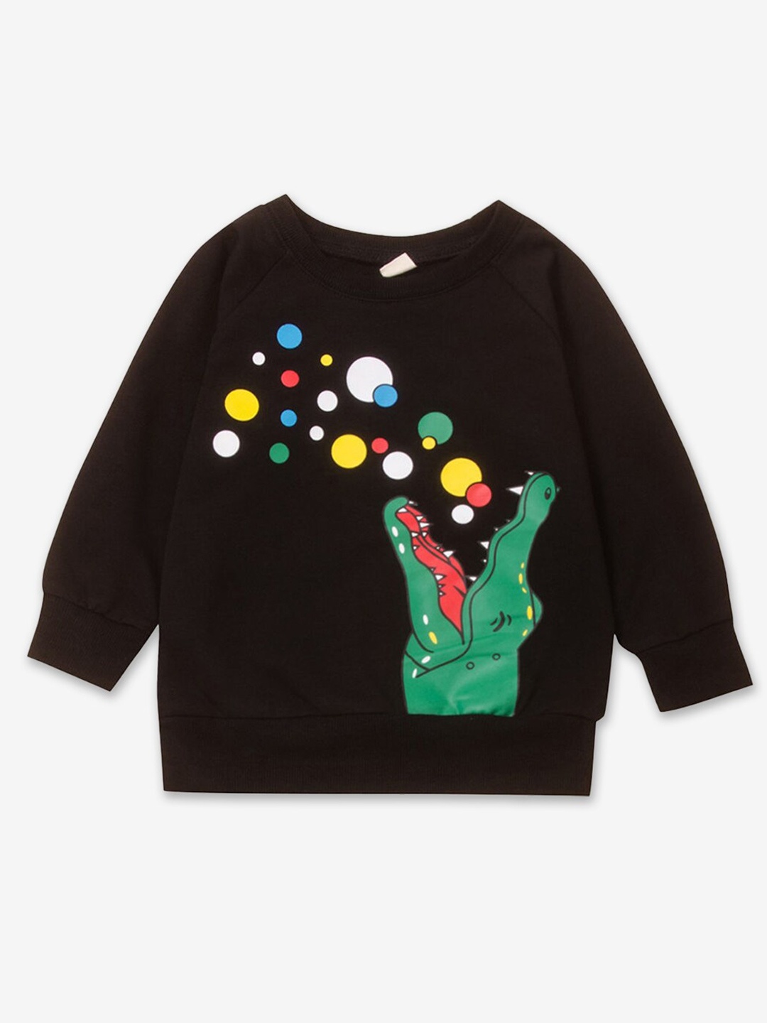 

Hopscotch Boys Black Printed Sweatshirt