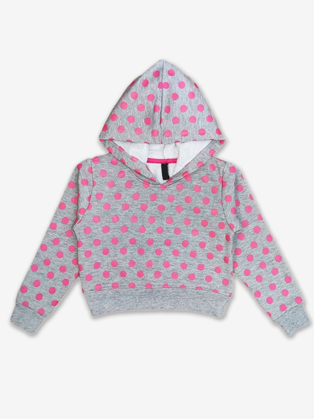 

Hopscotch Girls Grey Printed Hooded Sweatshirt