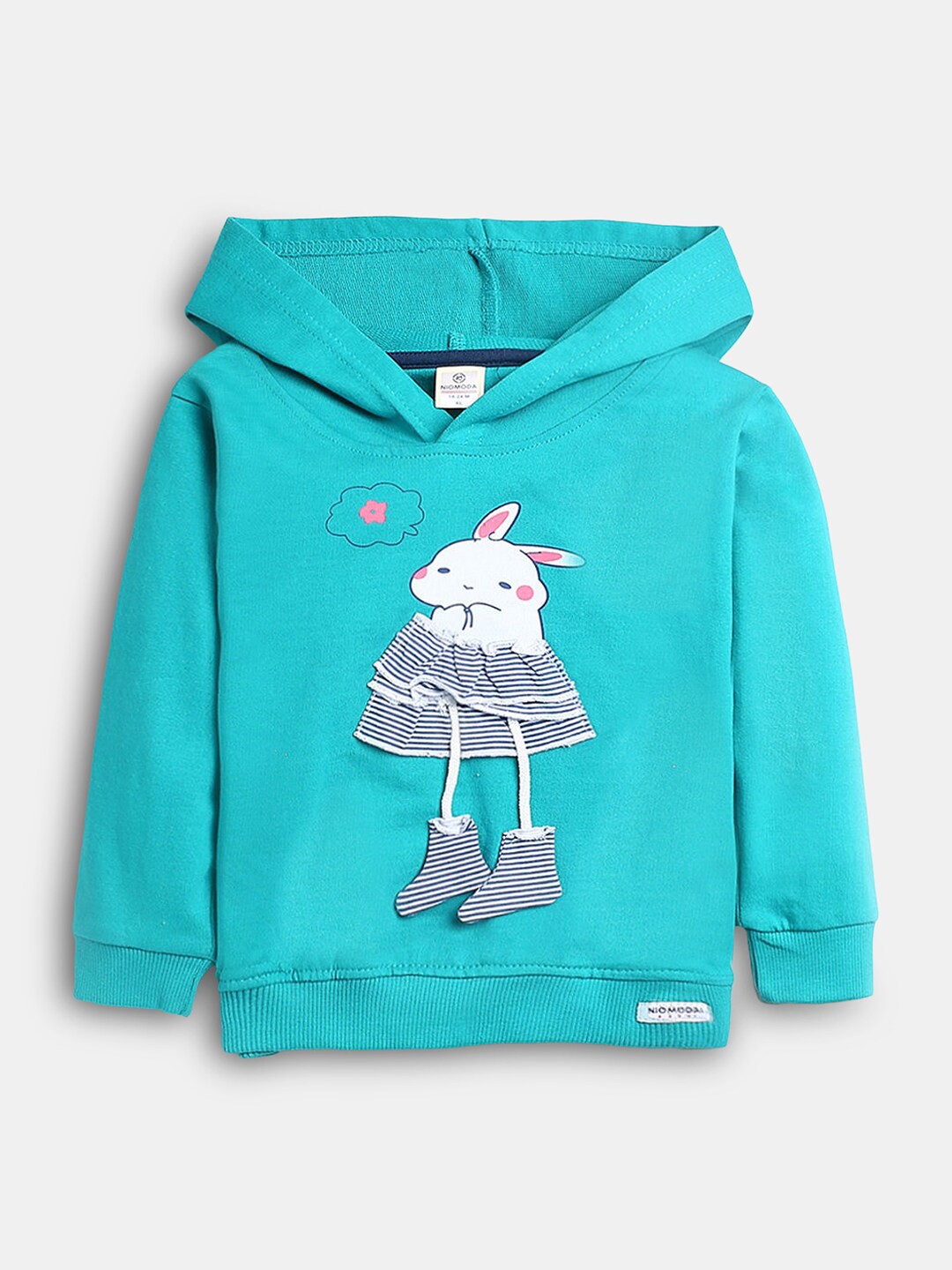 

Hopscotch Girls Green Hooded Sweatshirt