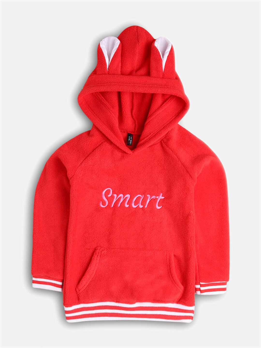 

Hopscotch Girls Red Printed Hooded Sweatshirt