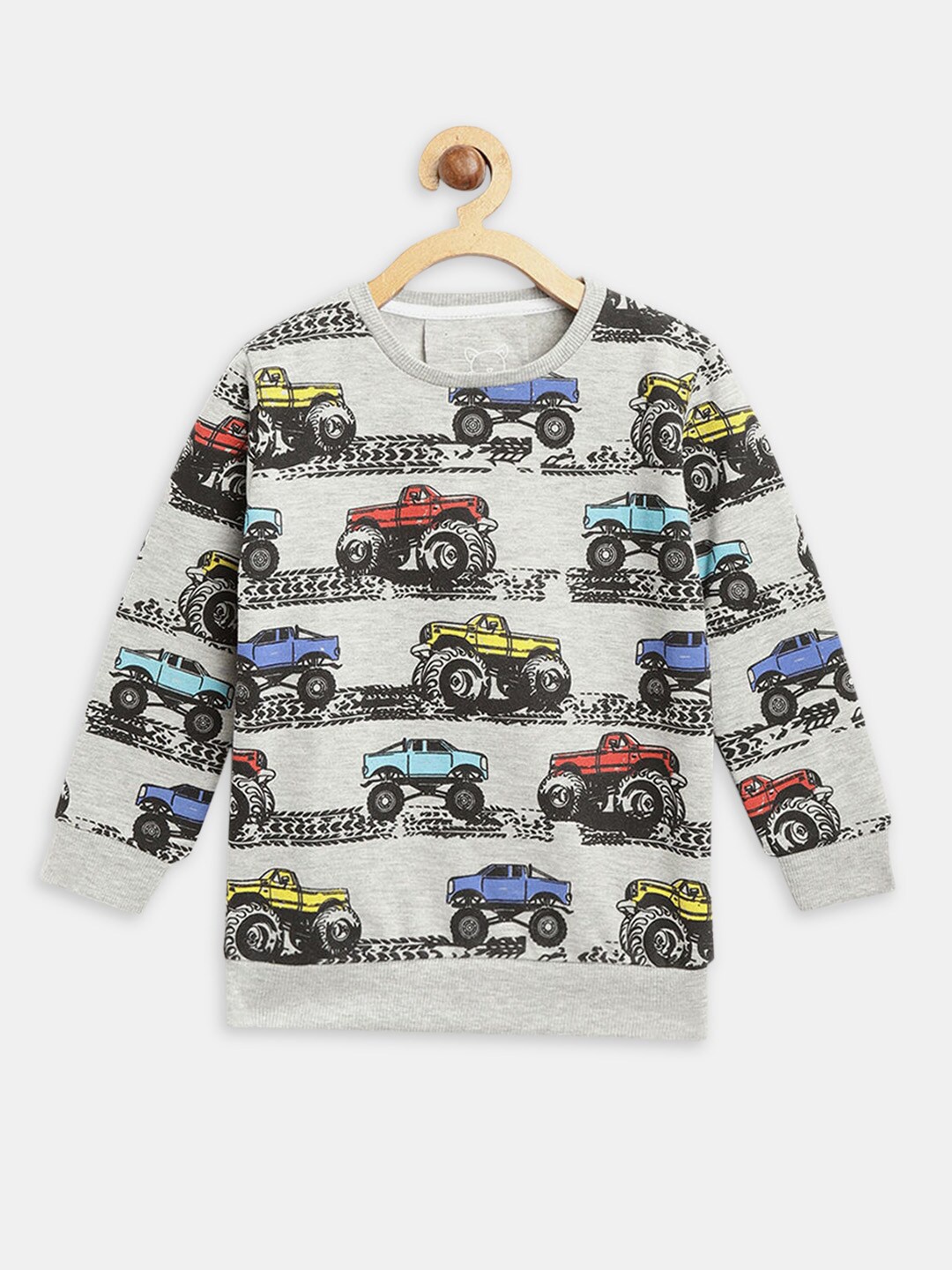 

Hopscotch Boys Grey Printed Sweatshirt
