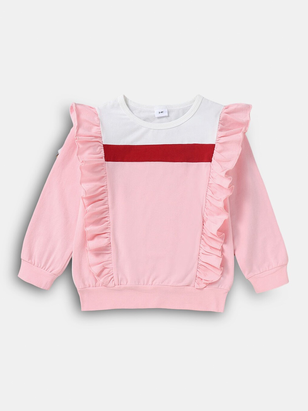 

Hopscotch Girls Pink Ruffled Sweatshirt