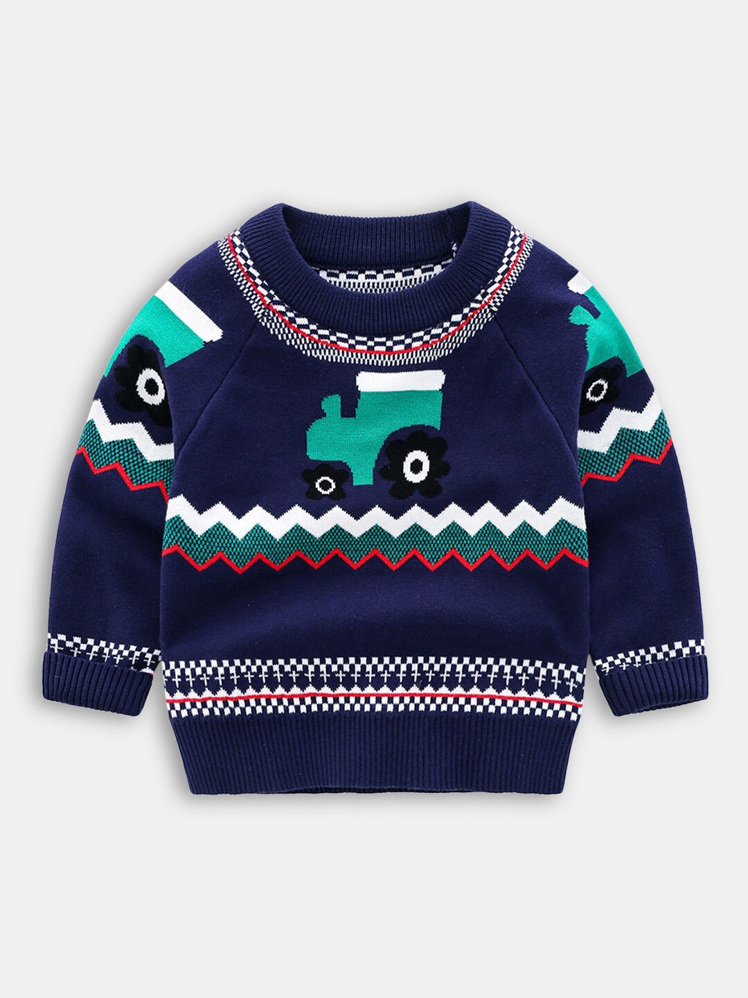 

Hopscotch Boys Navy Blue Printed Sweatshirt