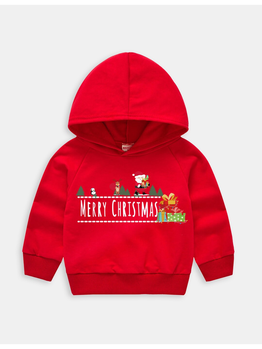 

Hopscotch Girls Red Printed Hooded Sweatshirt