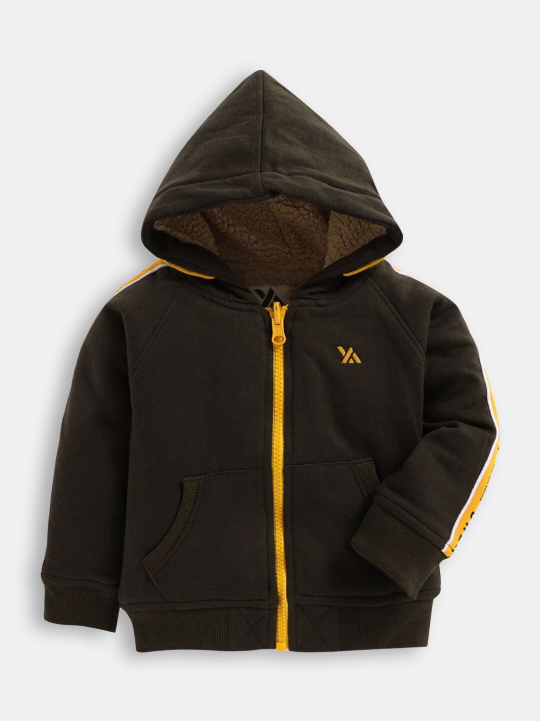 

Hopscotch Boys Olive Green Hooded Sweatshirt