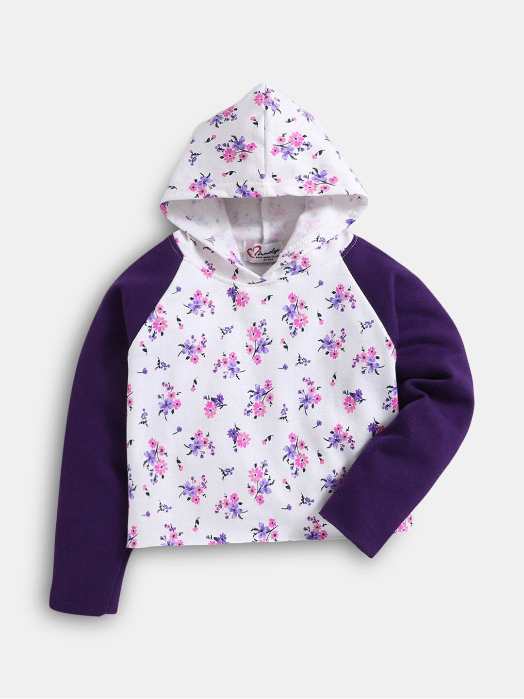 

Hopscotch Girls White Printed Hooded Sweatshirt