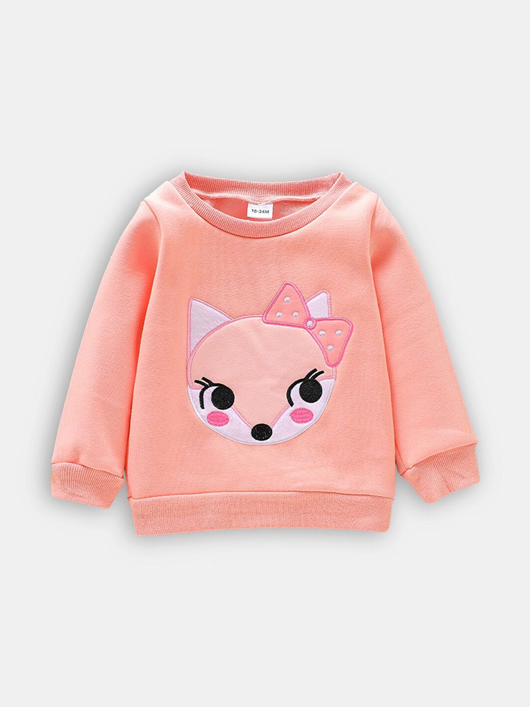 

Hopscotch Girls Pink Printed Sweatshirt