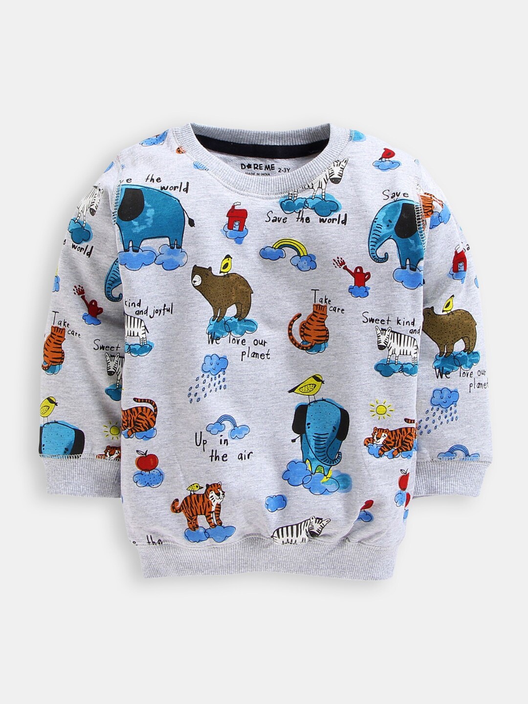 

Hopscotch Girls Grey Printed Sweatshirt