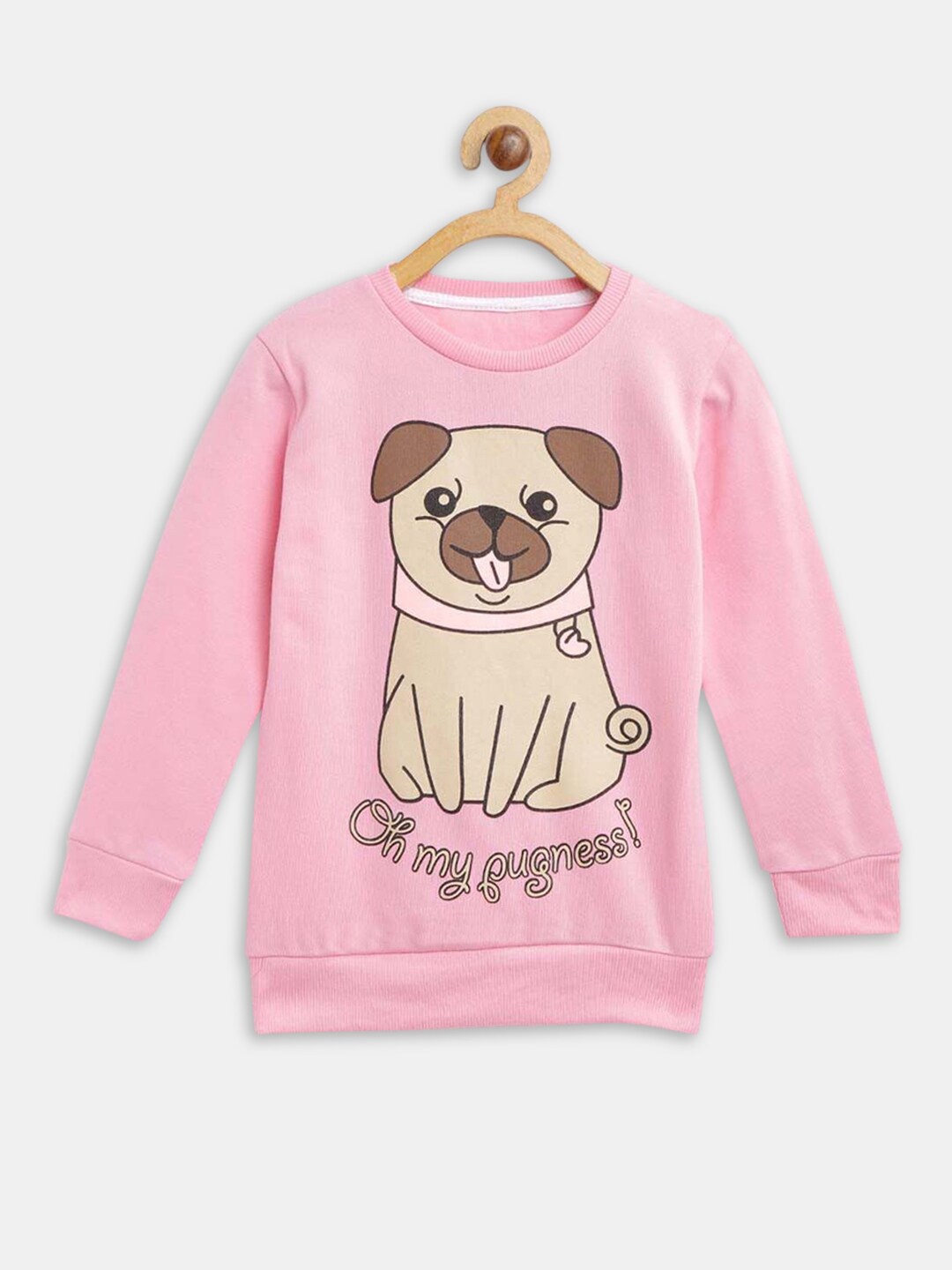 

Hopscotch Girls Pink Printed Sweatshirt