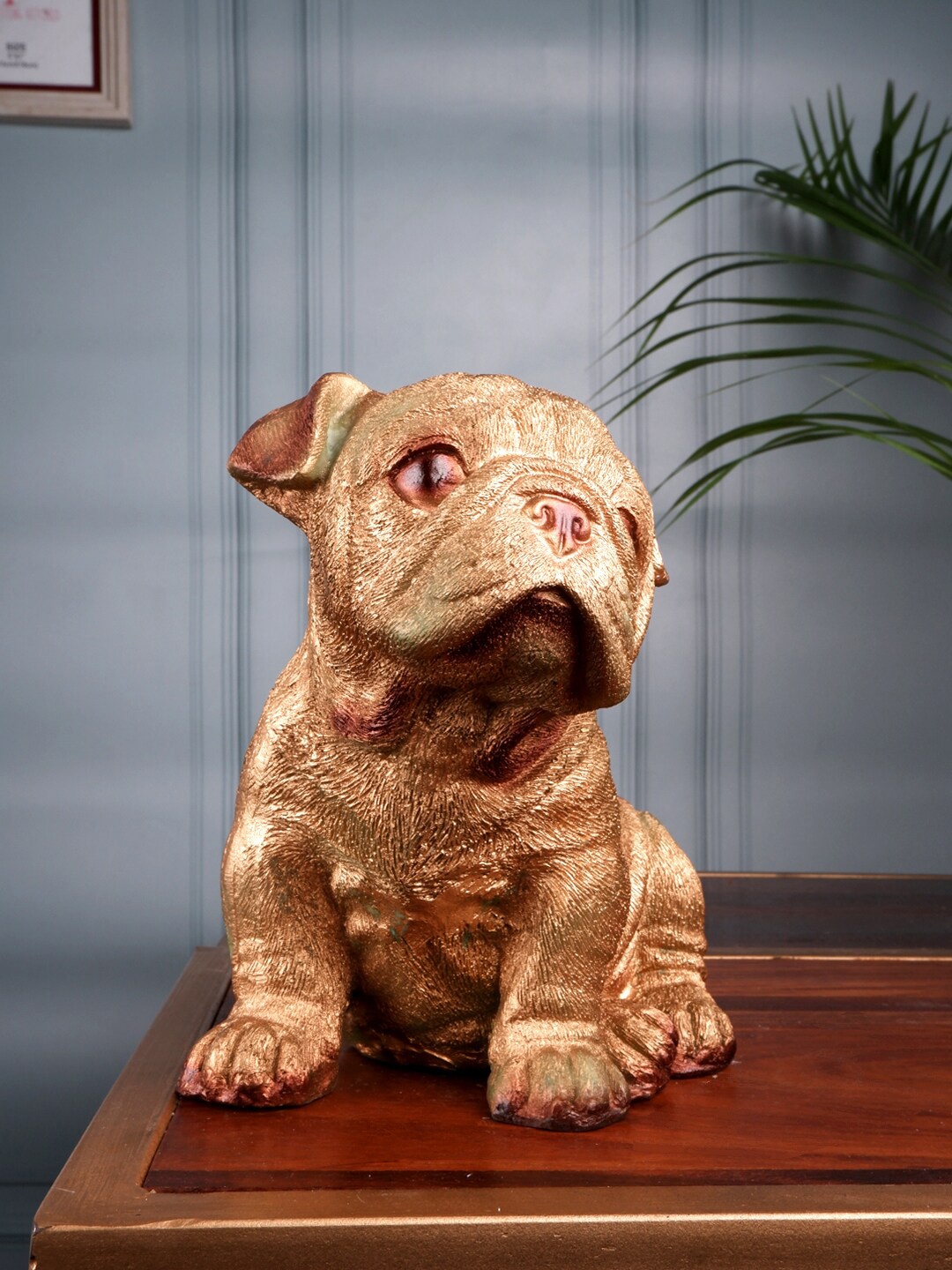

THE WHITE INK DECOR Gold-Toned Premium Dog Showpieces