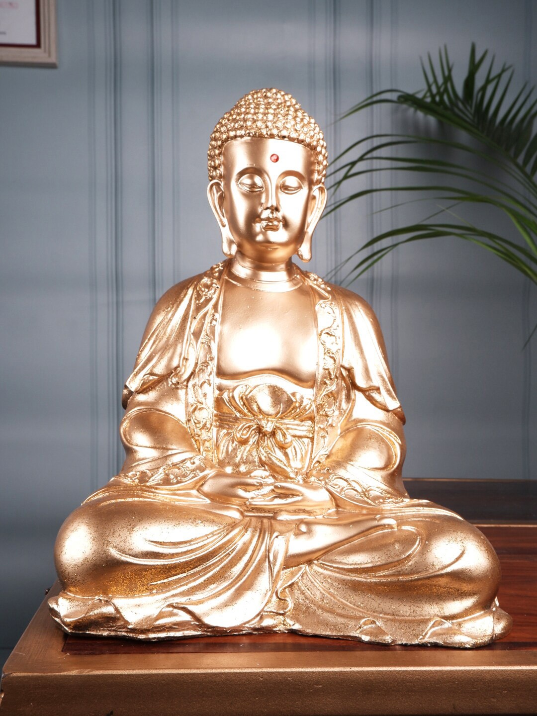 

THE WHITE INK DECOR Gold-Toned Meditation Buddha Showpieces