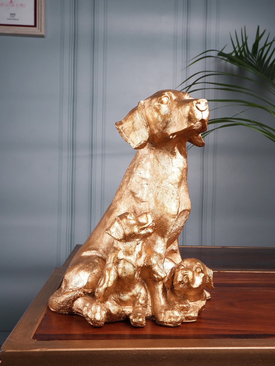 

THE WHITE INK DECOR Gold-Toned Dog Figurine Showpiece