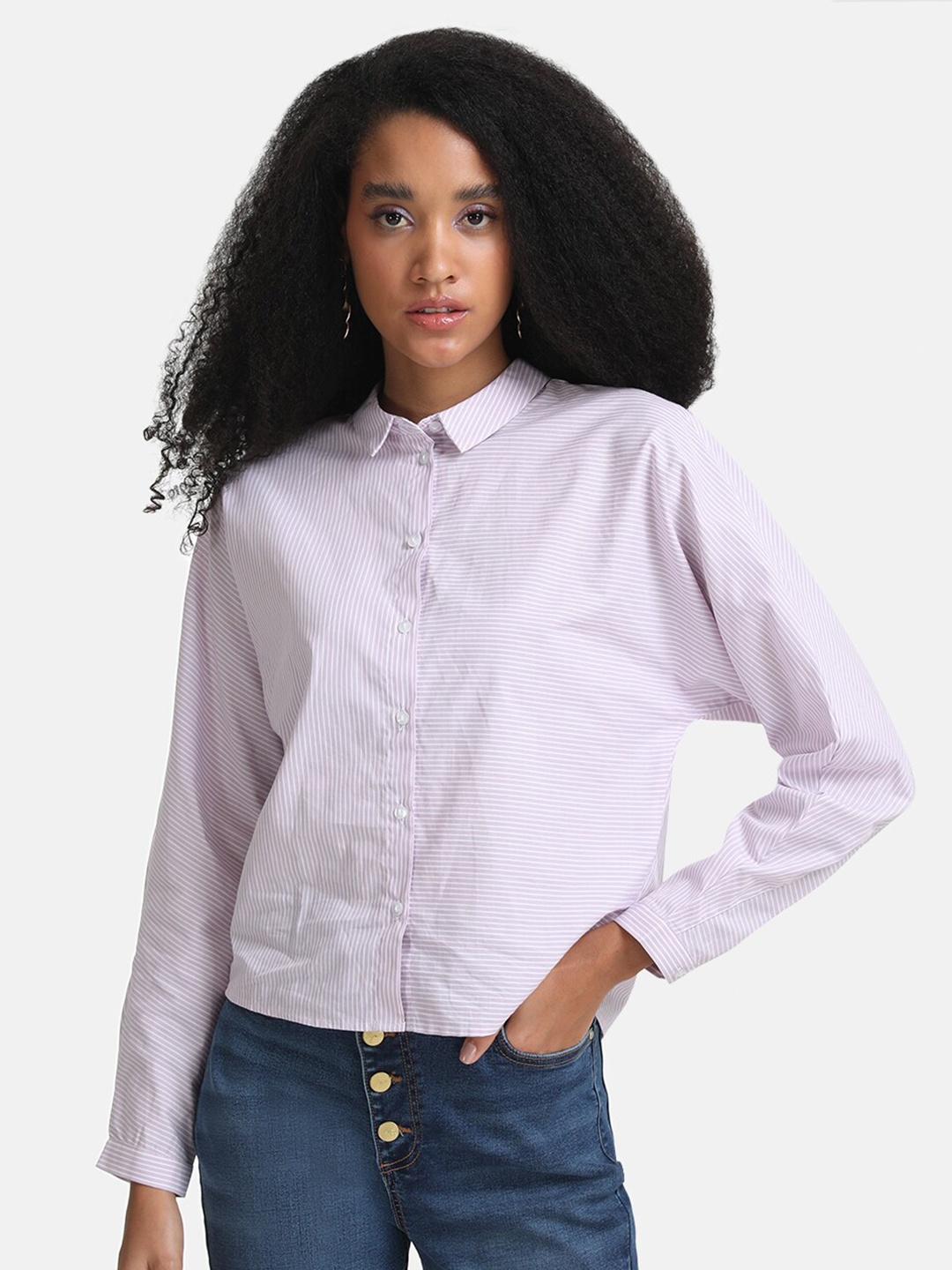 

Kazo Women Purple Slim Fit Formal Shirt