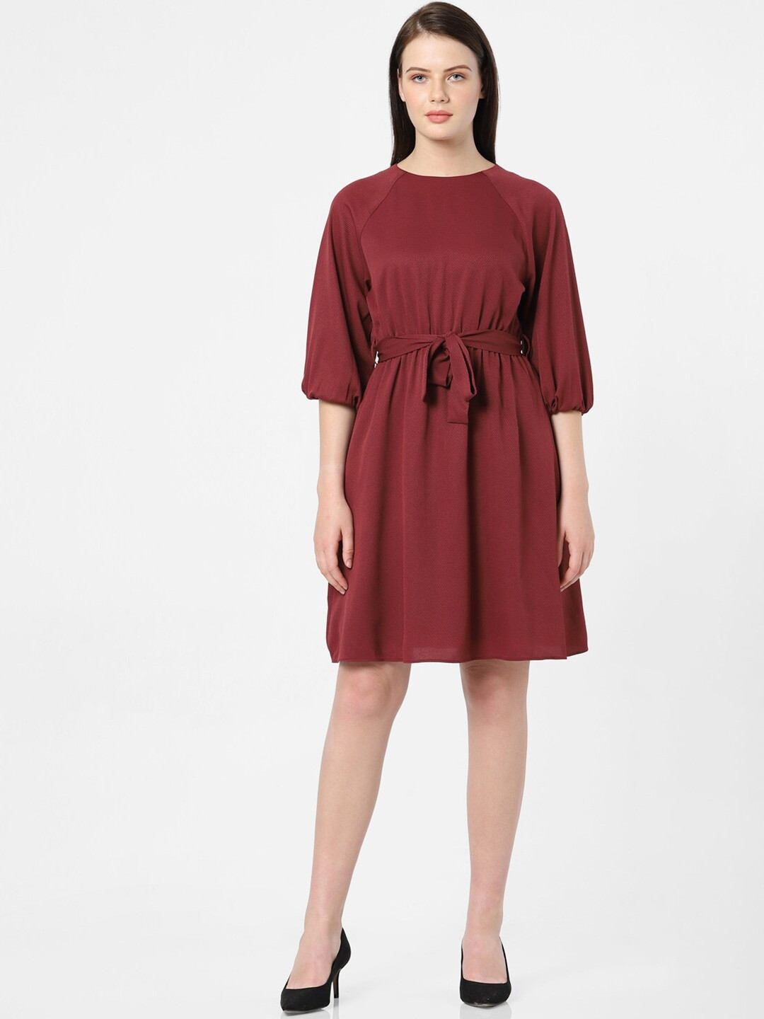

Vero Moda Women Maroon Solid Dress