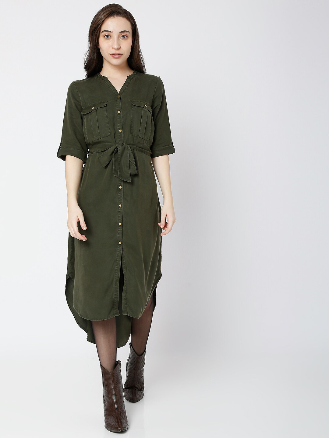 

Vero Moda Green Shirt Midi Dress