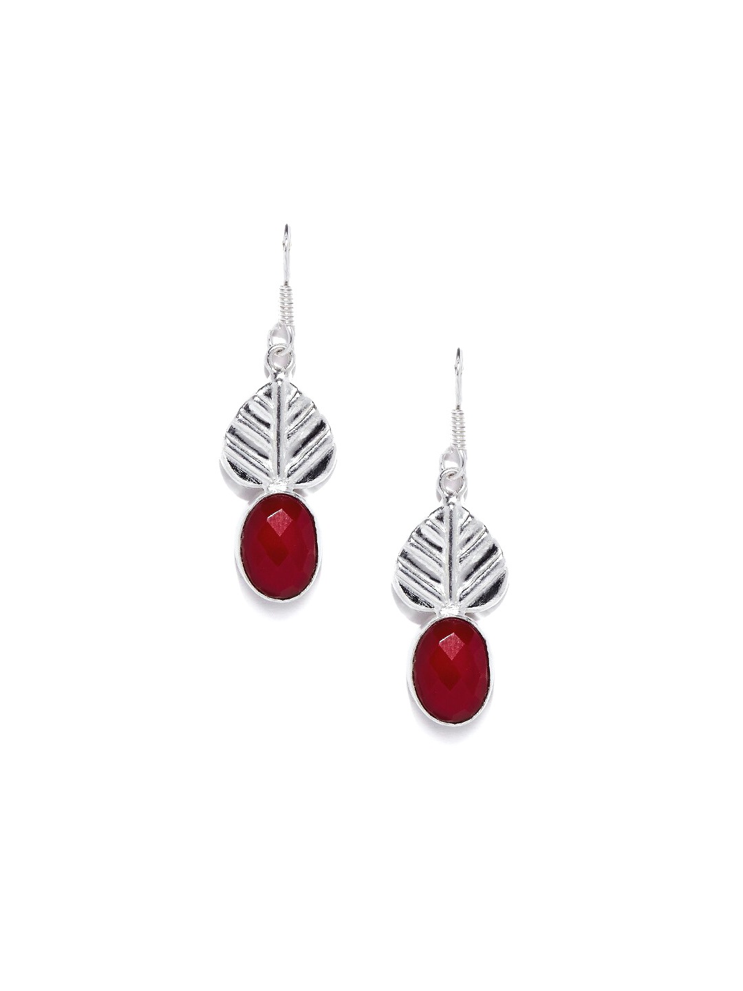 

Bamboo Tree Jewels Silver-Toned Diamond Shaped Studs Earrings