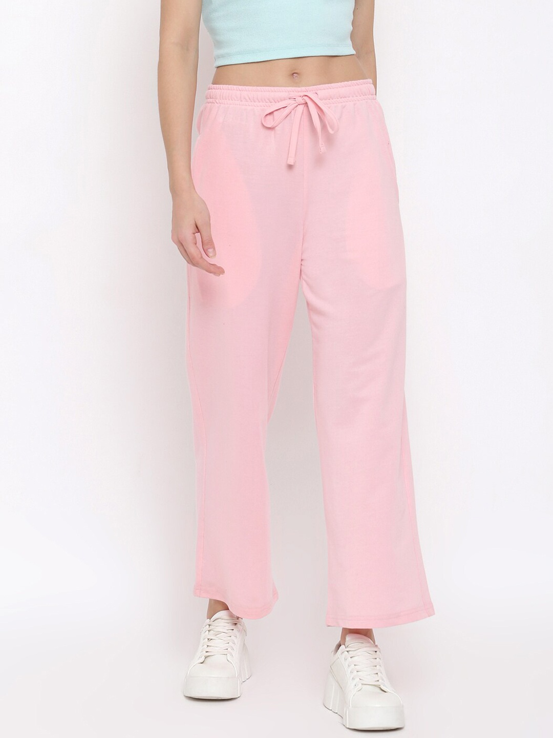 

MKH Women Pink Solid Track Pants