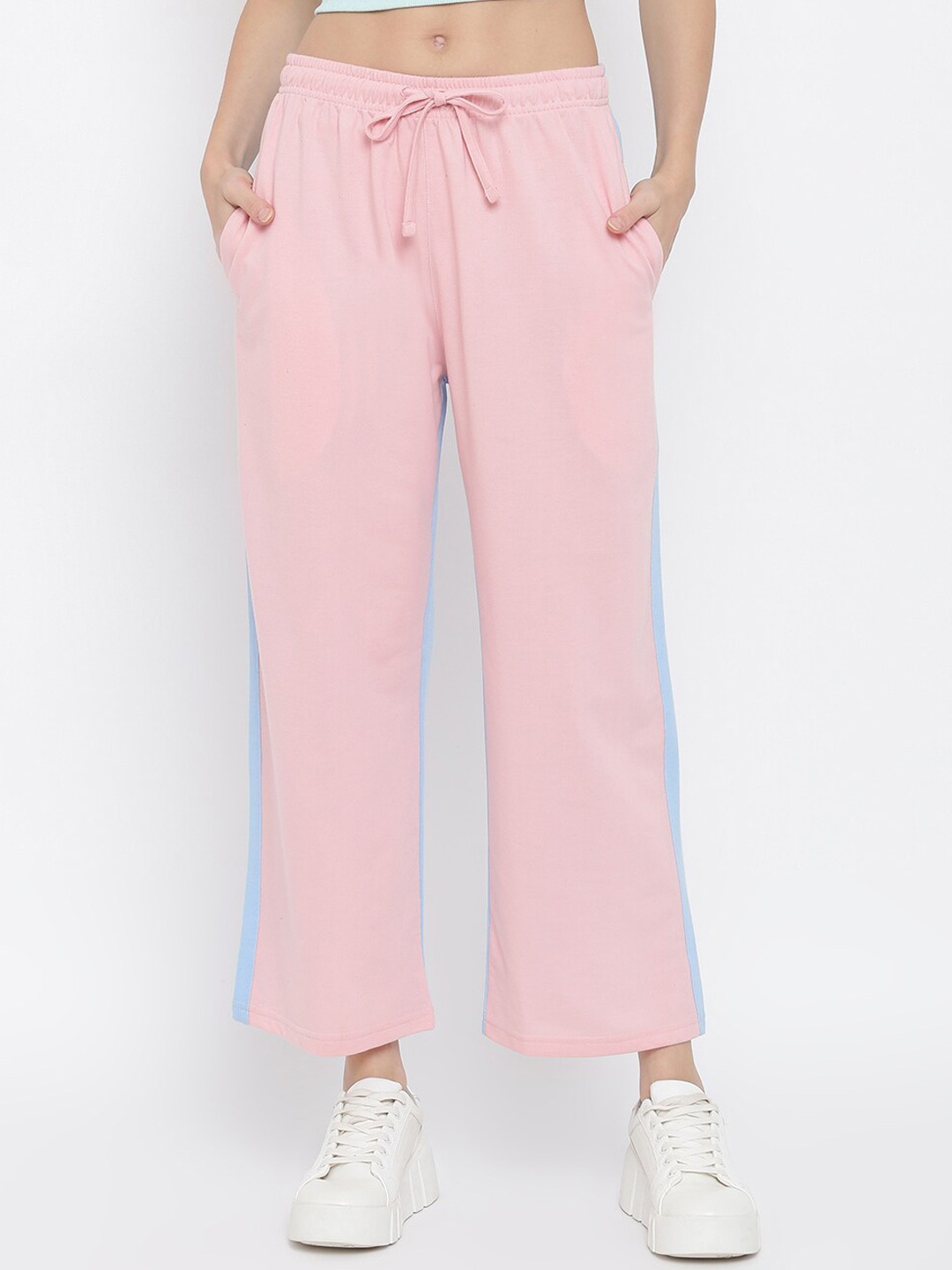 

MKH Women Pink Color Blocked Track Pants