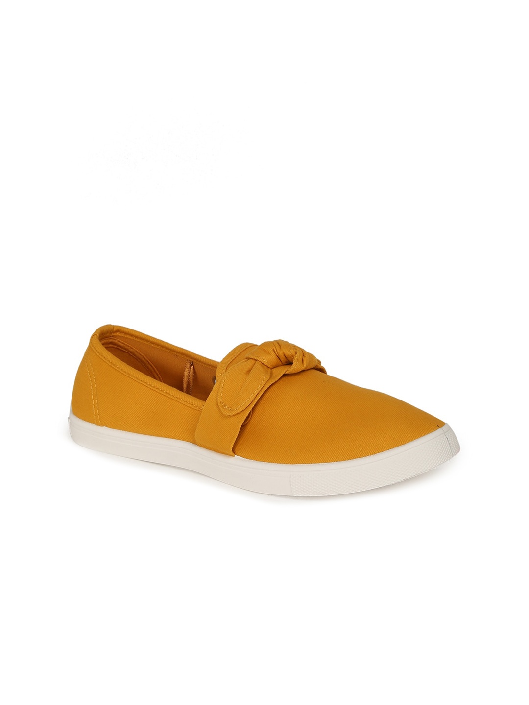 

rubi Women Yellow Textured Ballerinas with Bows Flats