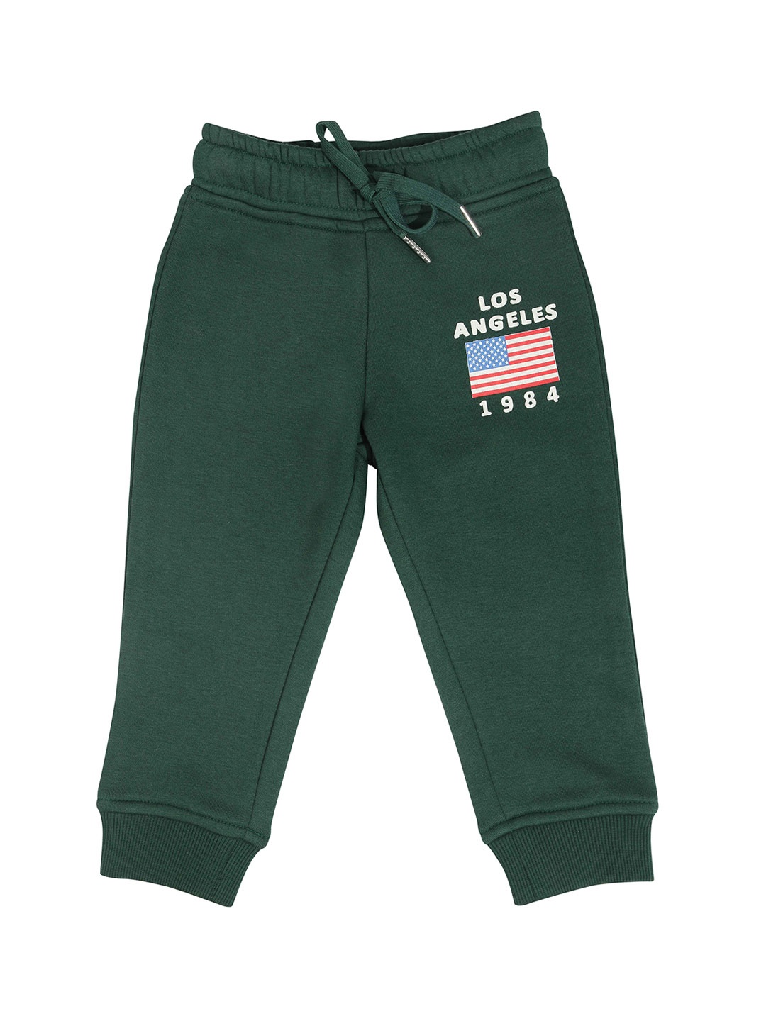 

Tiny Girl Infants Green Printed Cotton Jogger Track Pants