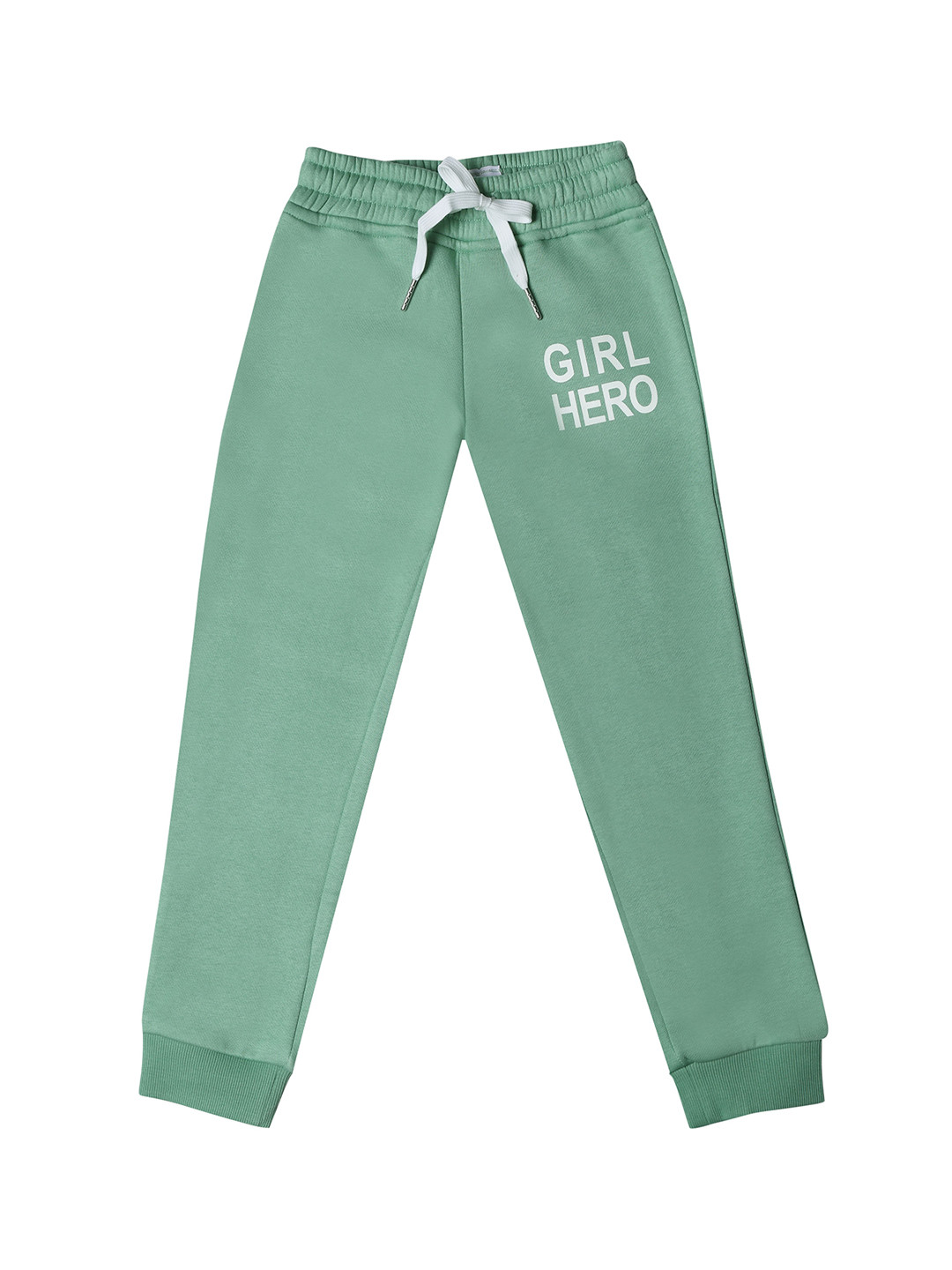 

Tiny Girl Girls Green Solid Cotton Joggers