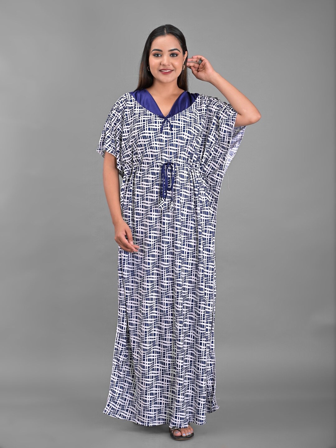 

Apratim Women White Maxi Nightdress