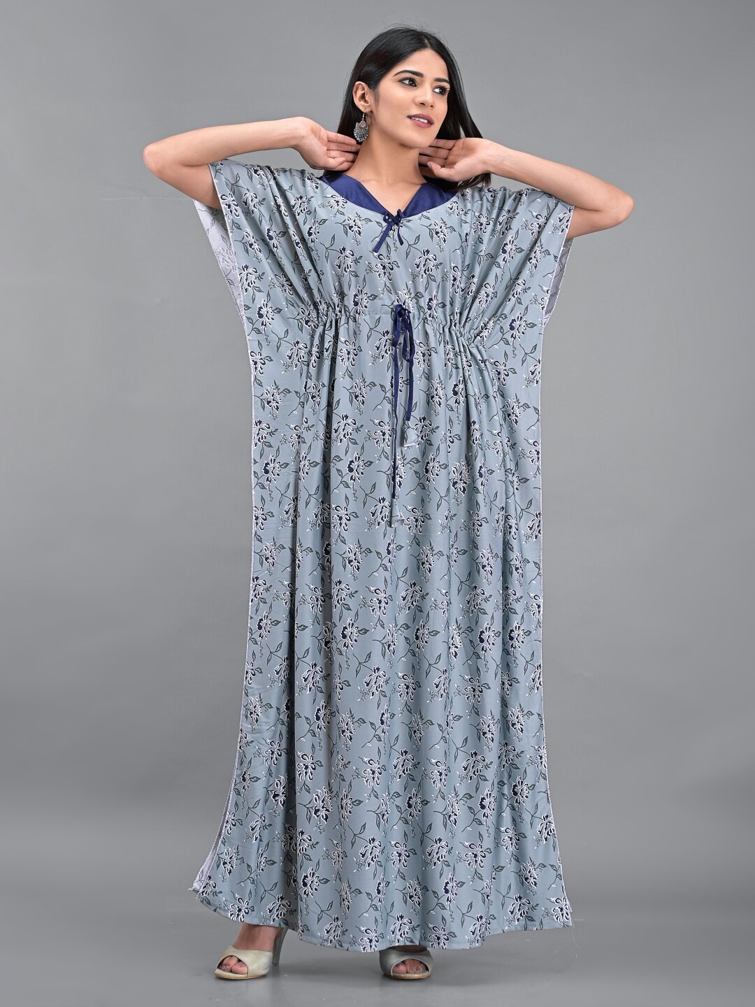 

Apratim Grey Maxi Nightdress