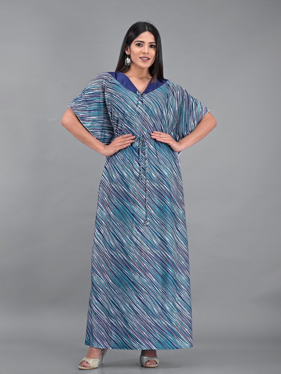 

Apratim Blue Maxi Nightdress