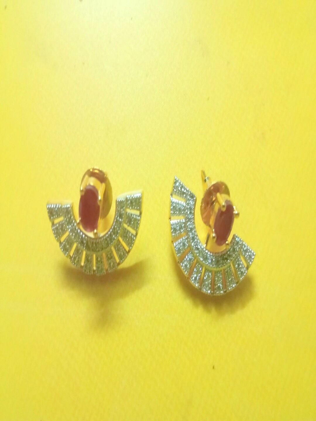 

Runjhun Pink & Gold Plated Contemporary Studs Earrings