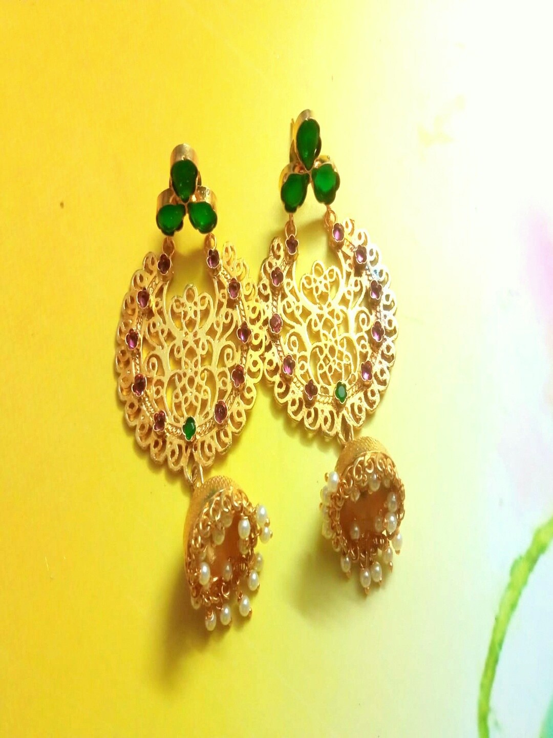 

Runjhun Gold-Toned Contemporary Drop Earrings